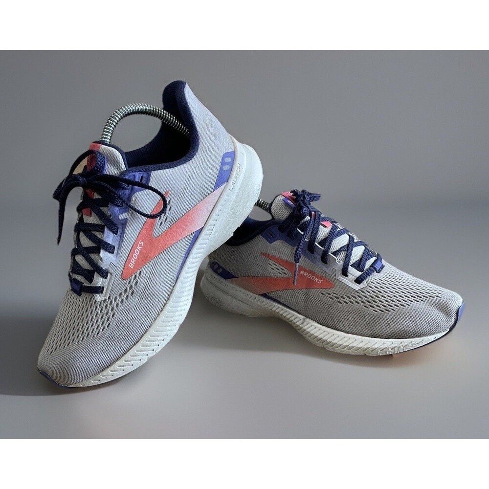 Brooks Launch Womens 7 Gray Purple Running Shoes Lightweight Athletic Shoes